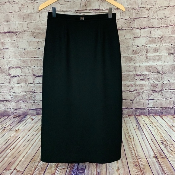 JM Collection Black Straight Maxi Skirt - Picture 1 of 12